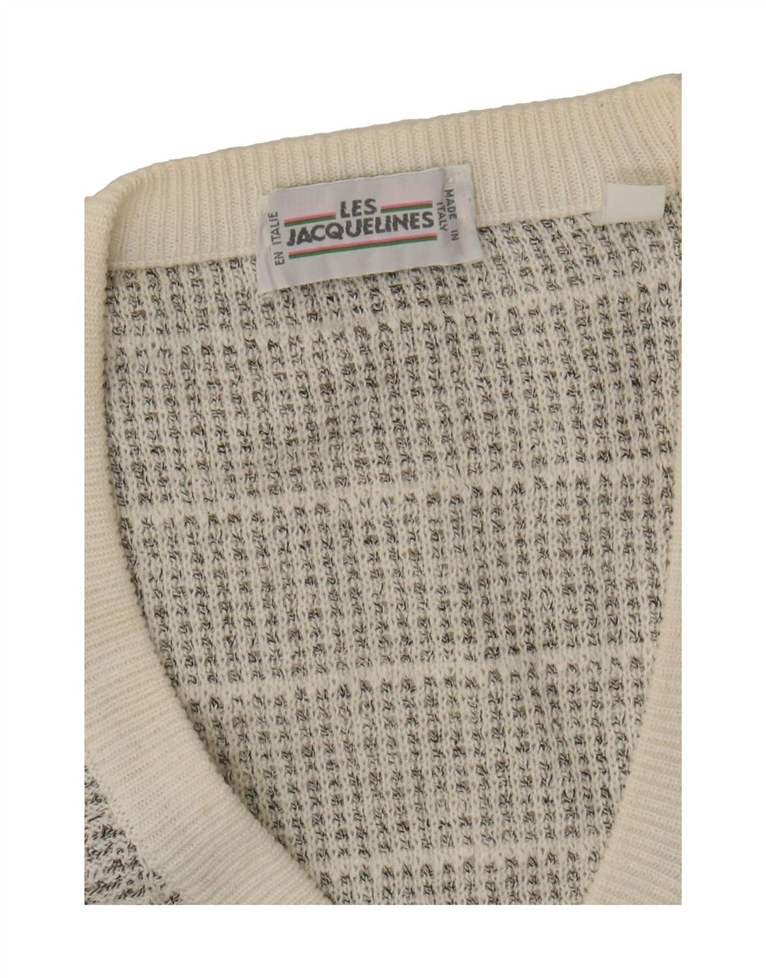 VINTAGE Mens V-Neck Jumper Sweater Large Grey Check Vintage Vintage and Second-Hand Vintage from Messina Hembry 
