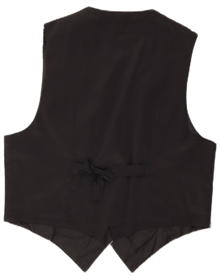 VINTAGE Γυναικείο Γιλέκο UK 18 XL Μαύρο φλοράλ πολυεστέρας