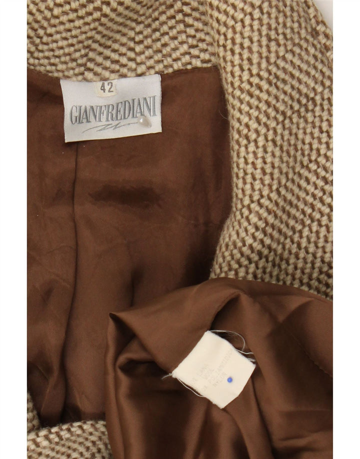 Gianfrediani Γυναικείο Μπουφάν Blazer Διπλό στήθος IT 42 Μαλλί μεσαίου καφέ