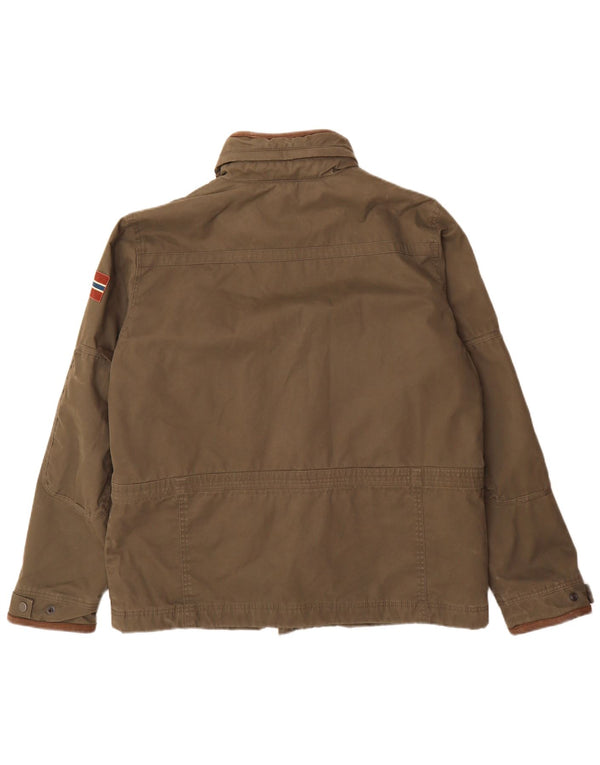 Napapijri Mens Geographic Utility Jacket UK 42 XL Khaki Cotton