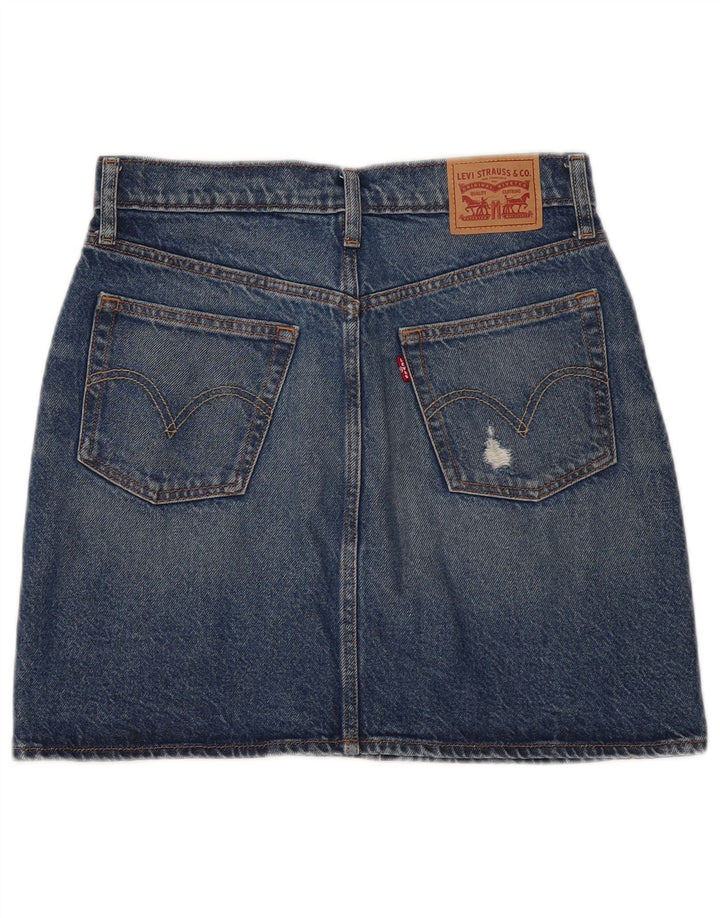 Γυναικεία τζιν φούστα ταλαιπωρημένης Levi's W28 Μεσαίο μπλε βαμβακερό
