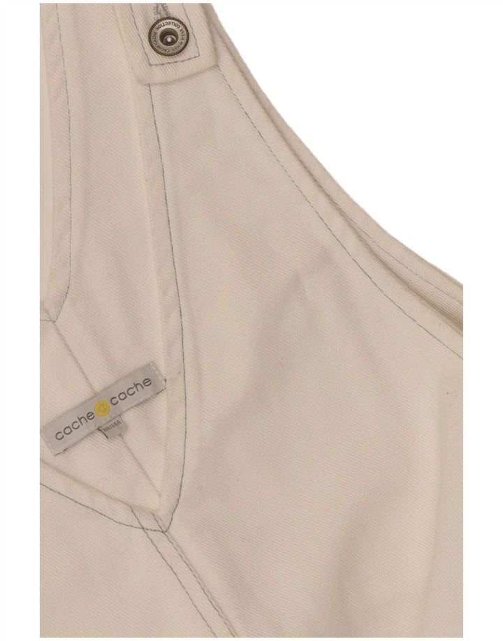 Cache Γυναικείο Τζιν Pinafore Φόρεμα UK 8 Small White