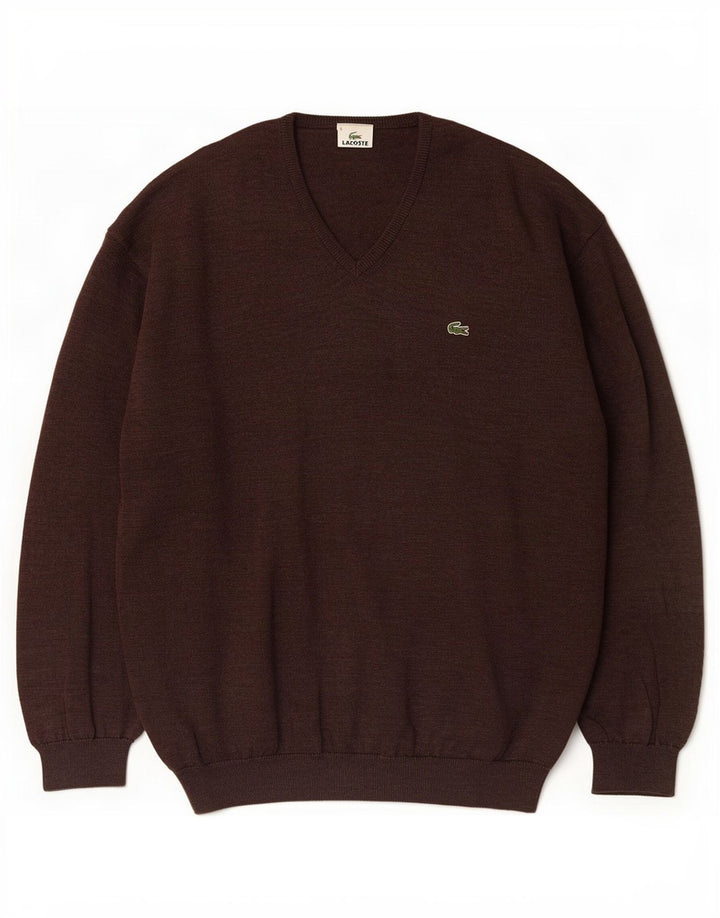 Ανδρικό πουλόβερ Lacoste με V λαιμόκοψη 6 XL Καφέ
