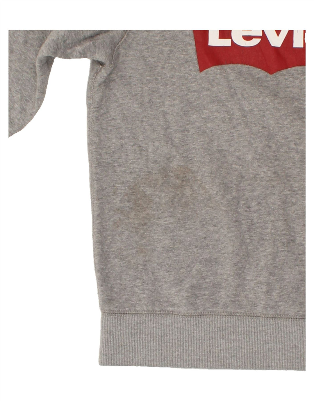LEVI'S Boys Graphic Hoodie Jumper 10-11 Years Medium Grey Cotton Vintage Levi's and Second-Hand Levi's from Messina Hembry 