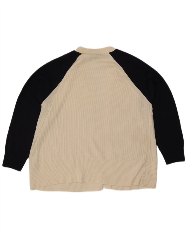 Marks & Spencer Γυναικείο πουλόβερ με ζακέτα UK 18 XL Λευκό