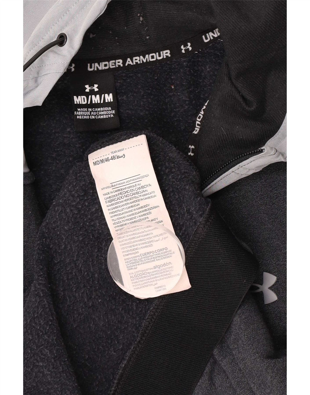 Ανδρικό πουλόβερ Under Armour με φερμουάρ με κουκούλα, μεσαίο γκρι, βαμβακερό