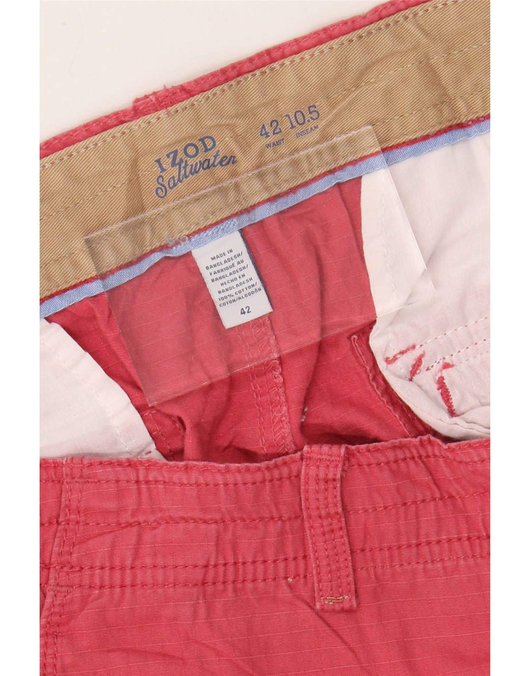 Ανδρικό σορτς IZOD Salt Water Cargo W42 2XL Pink Check Cotton