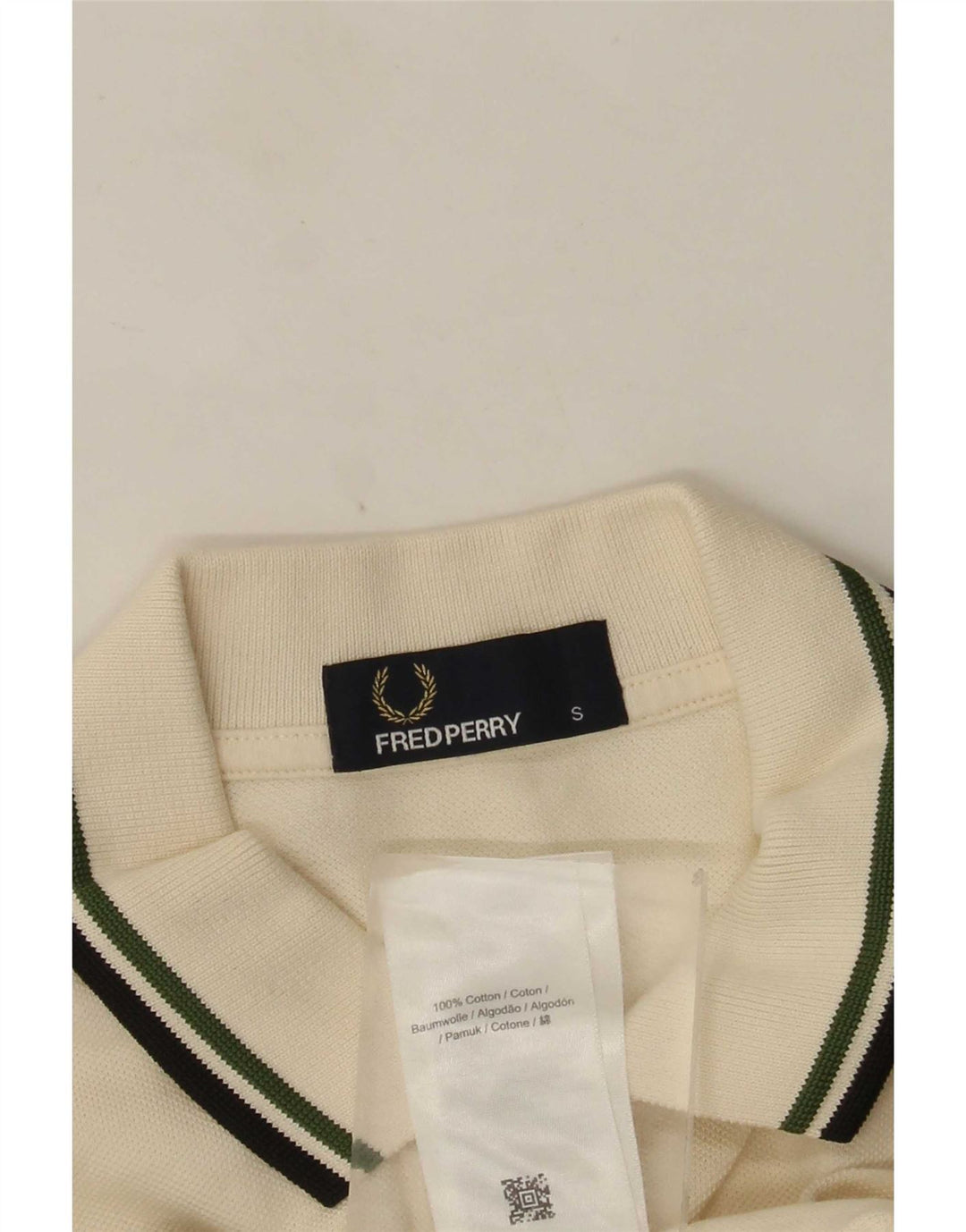 Fred Perry Ανδρικό πουκάμισο πόλο, μικρό λευκό βαμβακερό