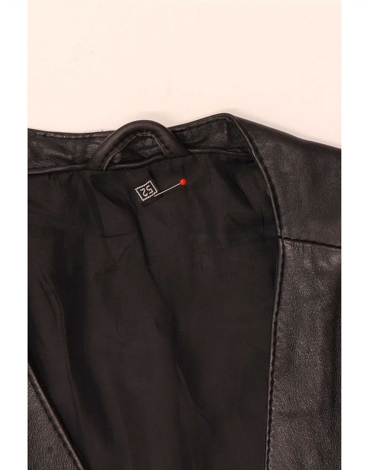 Vintage ανδρικό δερμάτινο Gilet EU 52 XL Μαύρο