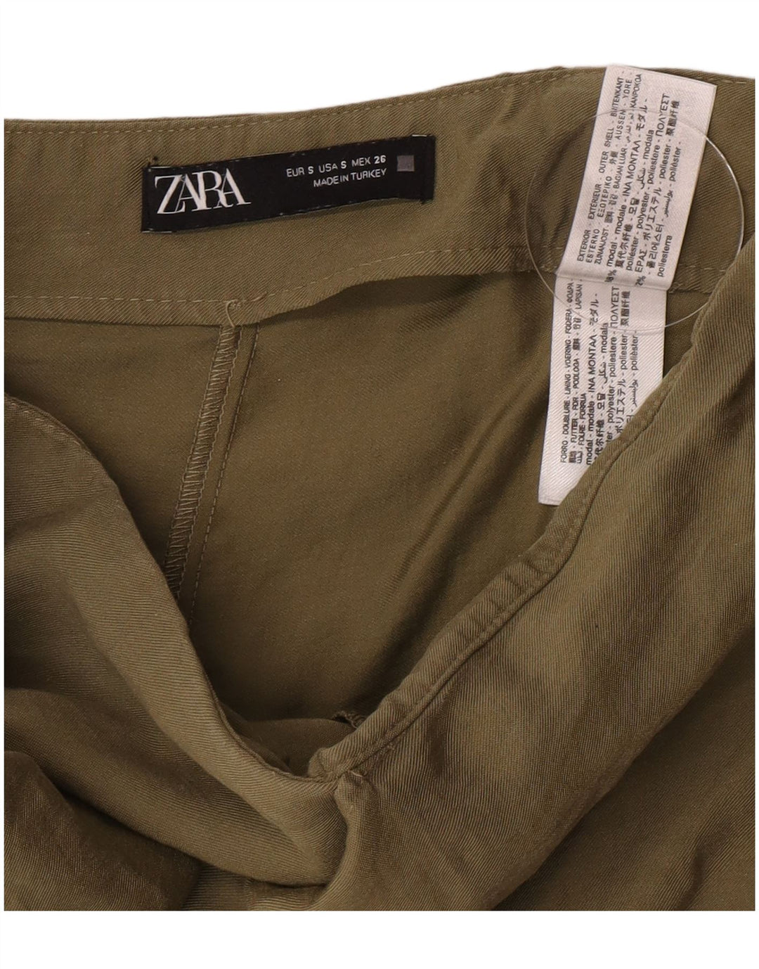 Zara Γυναικείο Casual σορτς Small W26 Khaki Modal