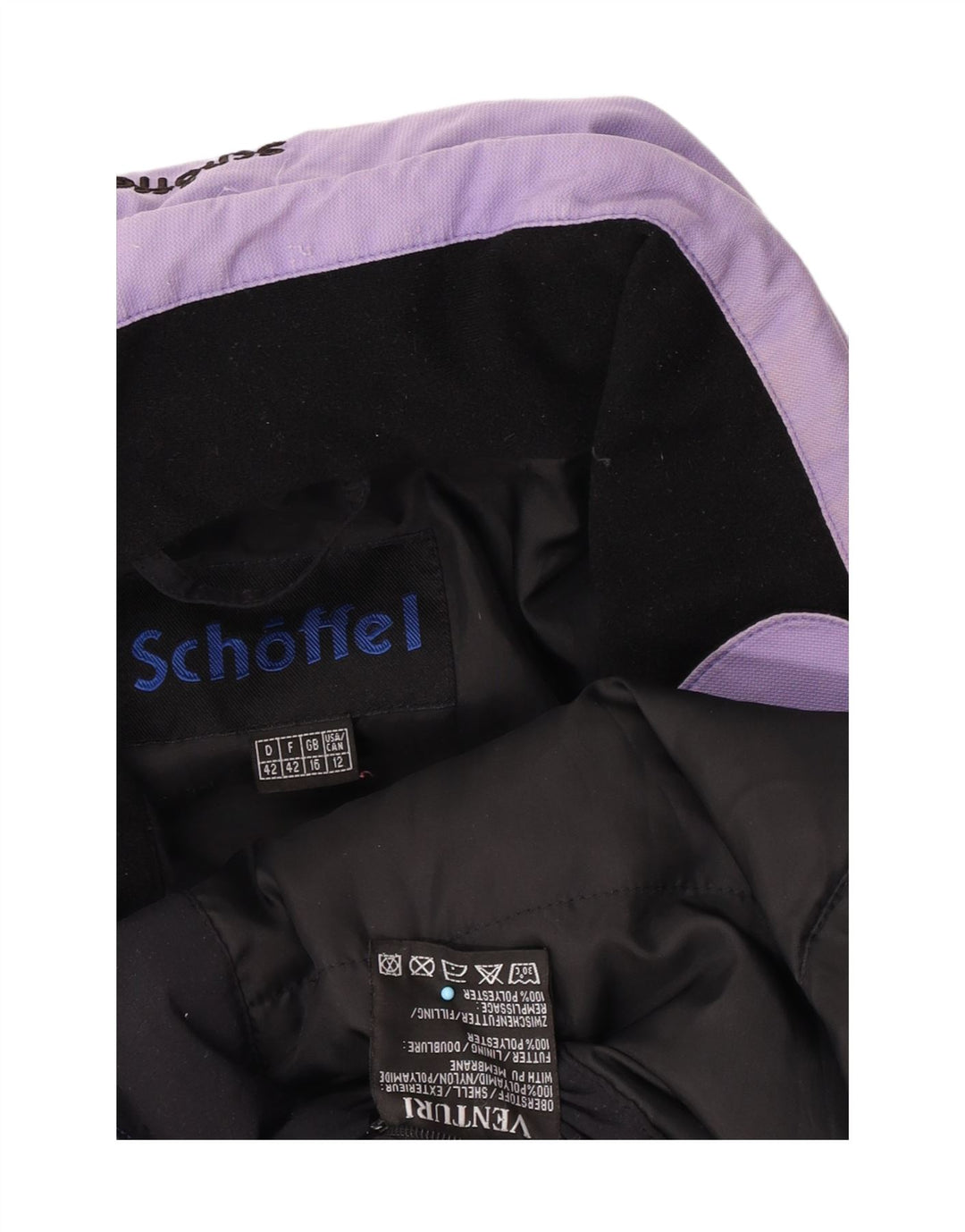 Schoffel Γυναικείο μπουφάν σκι με κουκούλα UK 16 Large Purple Polyamide