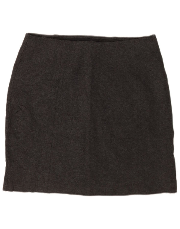 Marks & Spencer Γυναικεία Midi Φούστα UK 14 Μεγάλη W34 Γκρι Viscose Classic