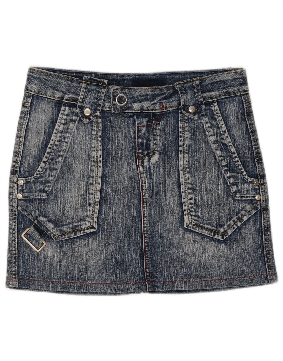 Vintage Γυναικεία Μίνι Τζιν φούστα με χαμηλή μέση W30 Μεσαίο μπλε