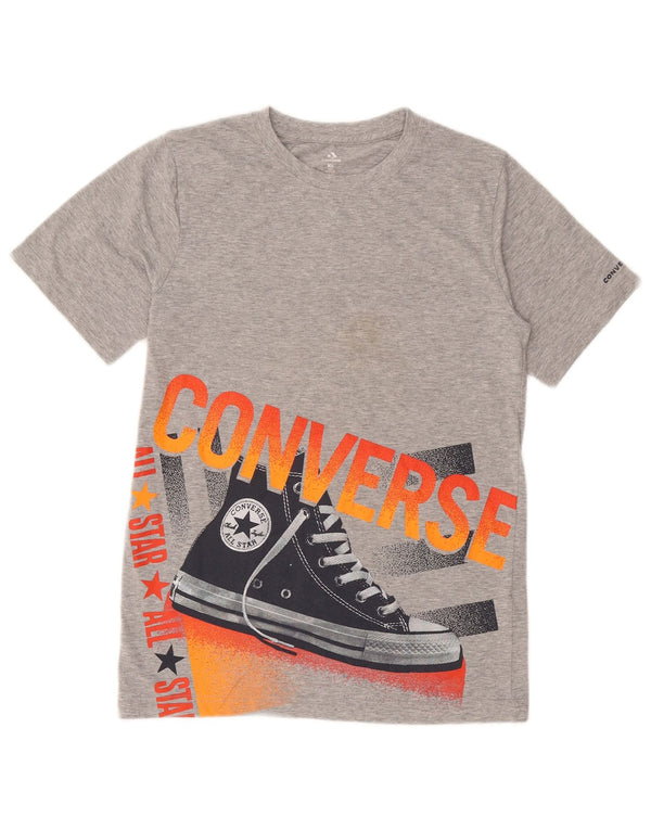Converse Boys Graphic T-shirt Top 13-14 ετών XL Γκρι βαμβακερό