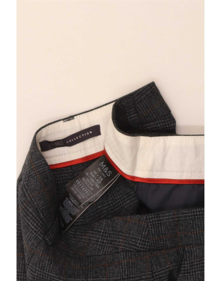Marks & Spencer Γυναικείο παντελόνι Chino UK 14 Medium W32 L27 Grey Plaid