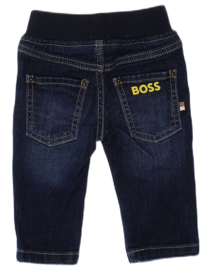 Hugo Boss Baby Boys Graphic Straight Jeans 3-6 μηνών W18 L8 Μπλε βαμβακερό