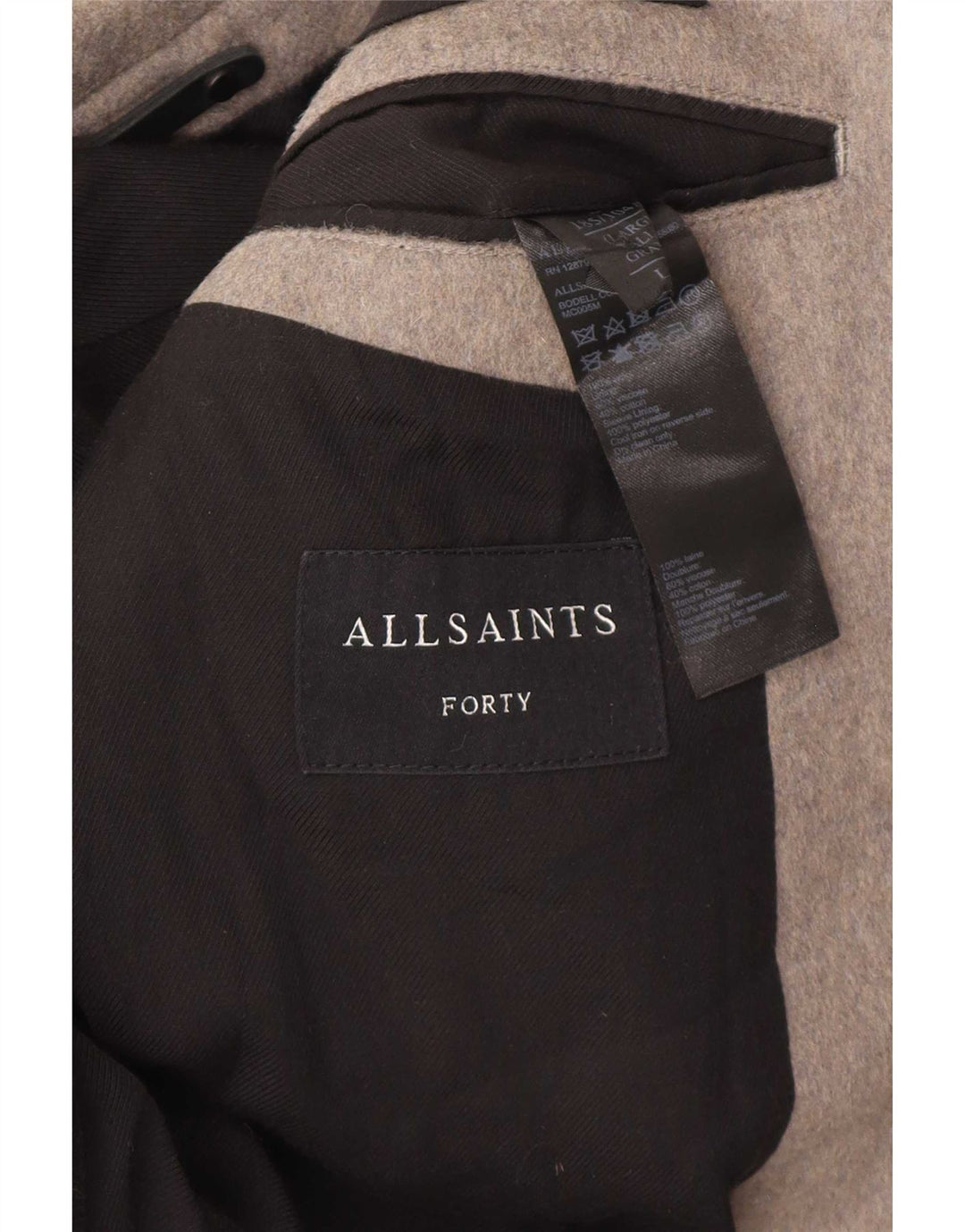 Ανδρικό πανωφόρι All Saints UK 40 Large Grey Wool