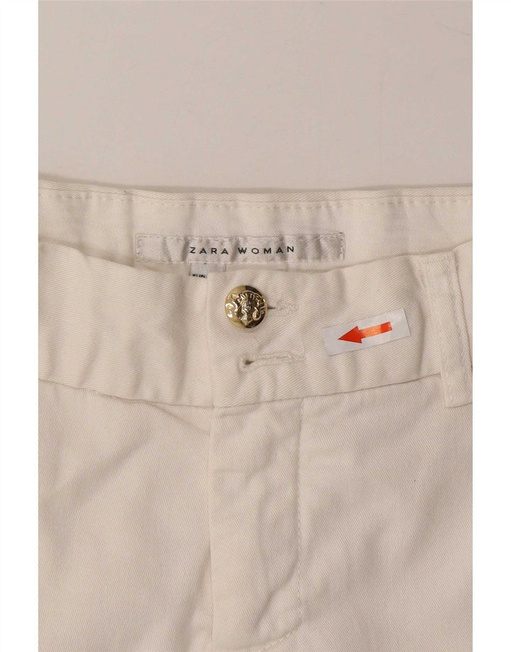Γυναικείο σορτς chino Zara μεσαίο W30 λευκό βαμβακερό