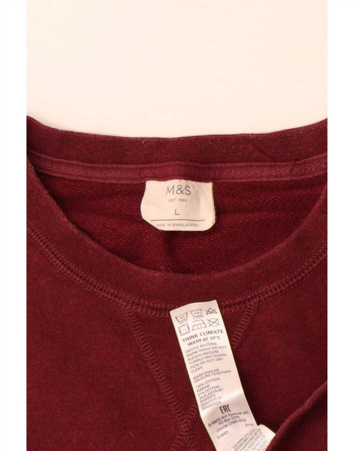 Ανδρικό φούτερ Marks & Spencer Jumper Large Maroon Βαμβακερό