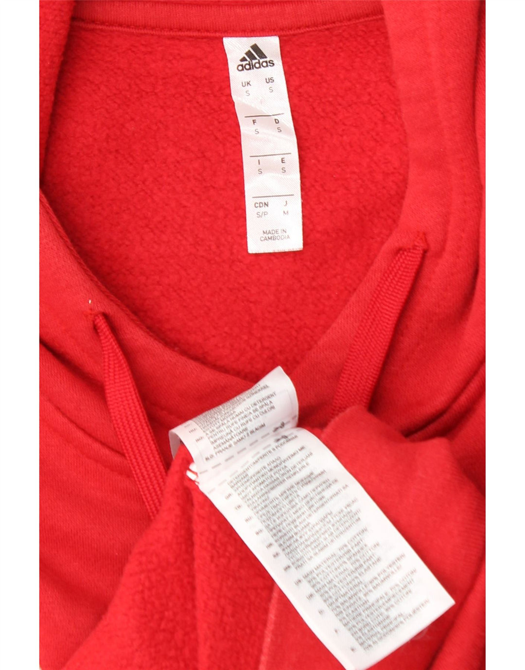 Ανδρικό μπλουζάκι με κουκούλα ADIDAS Μικρό κόκκινο βαμβακερό