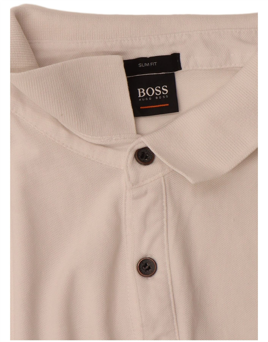 HUGO BOSS Ανδρικό πουκάμισο πόλο με λεπτή εφαρμογή, μεγάλο λευκό βαμβακερό