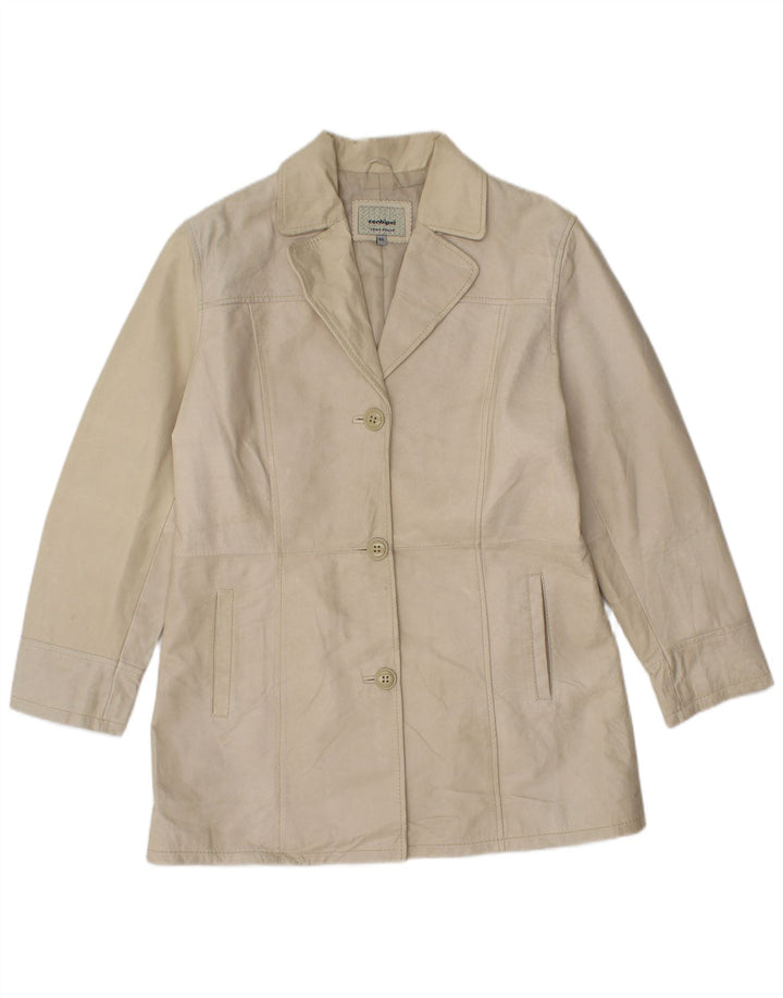 CONBIPEL Womens Leather Jacket IT 46 Large Beige Leather