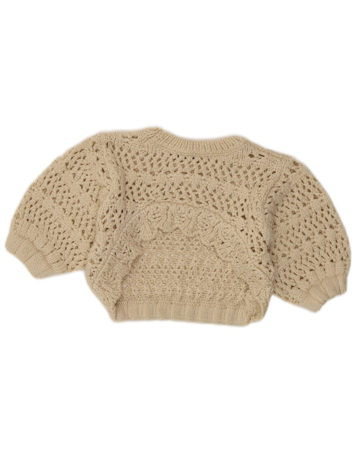 Zara Γυναικείο πλεκτό See Through Top UK 8 Small Beige Acrylic