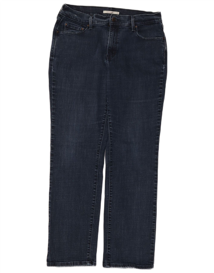 Levi's Womens 505 Straight Jeans W31 L32 Navy Blue Cotton