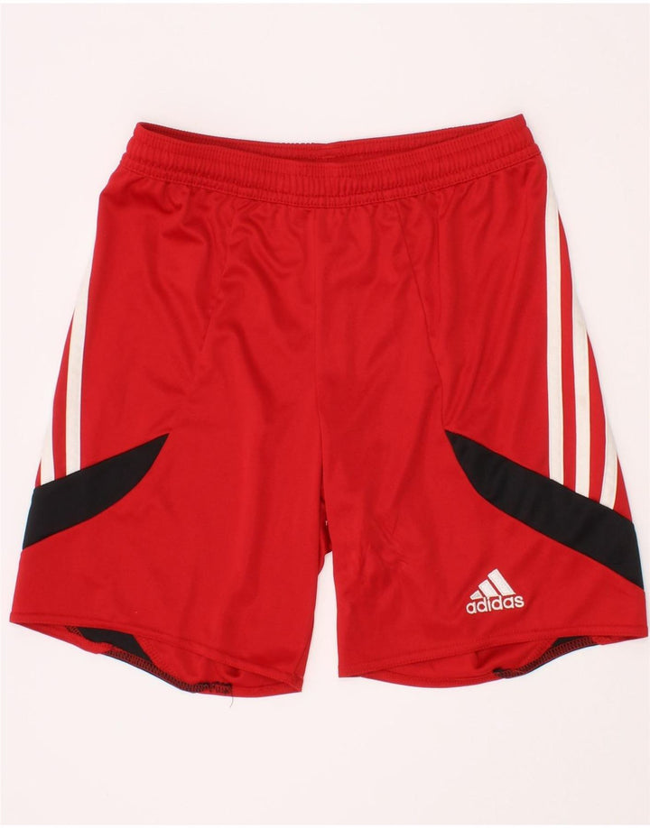 Αθλητικό σορτς Adidas Boys Climalite 9-10 ετών, μεσαίο κόκκινο χρώμα
