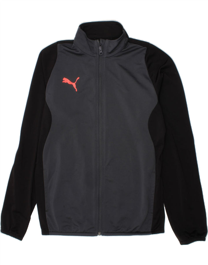 PUMA Boys Tracksuit Top Jacket 13-14 Years Grey Colourblock Vintage Puma and Second-Hand Puma from Messina Hembry 