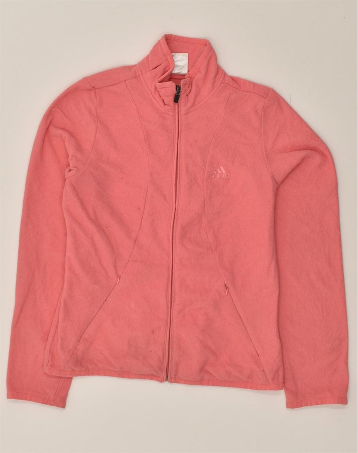 ADIDAS Womens Fleece Jacket UK 14 Large Pink Polyester | Vintage Adidas | Thrift | Second-Hand Adidas | Used Clothing | Messina Hembry 