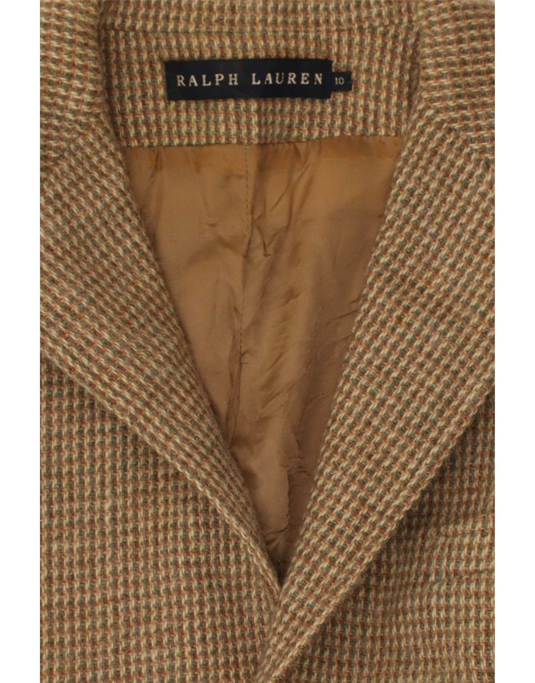 Ralph Lauren Γυναικείο σακάκι σακάκι με 3 κουμπιά US 10 Large Brown Check
