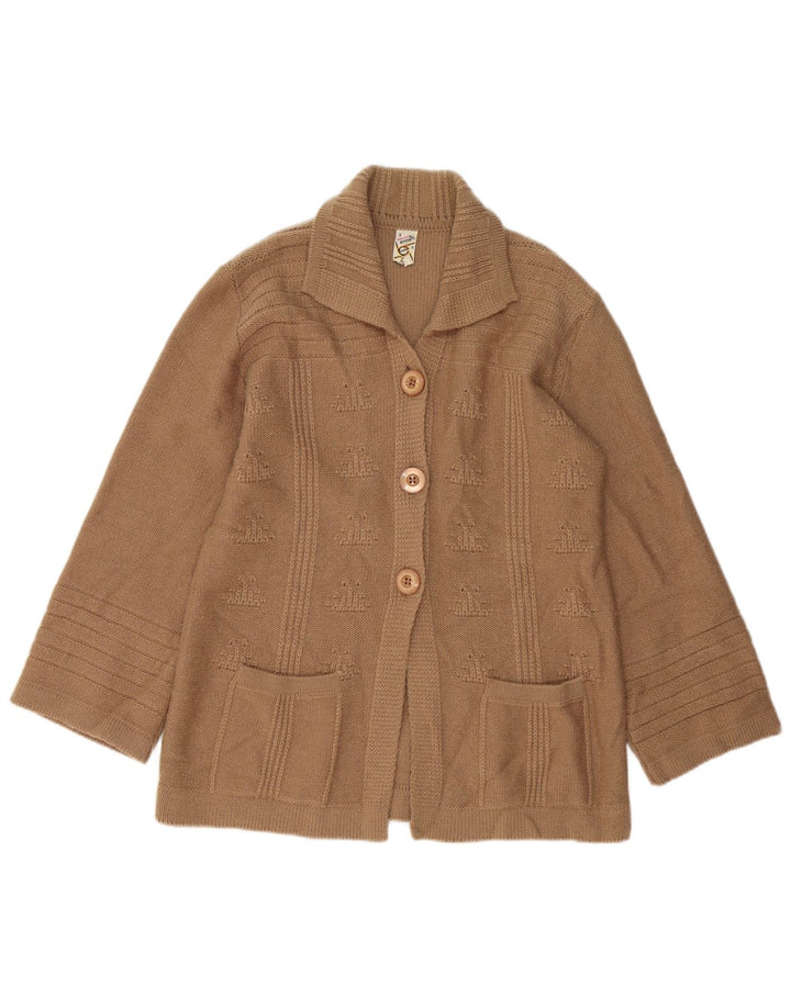 Γυναικεία ζακέτα VINTAGE UK 14 Μαλλί μεσαίου καφέ