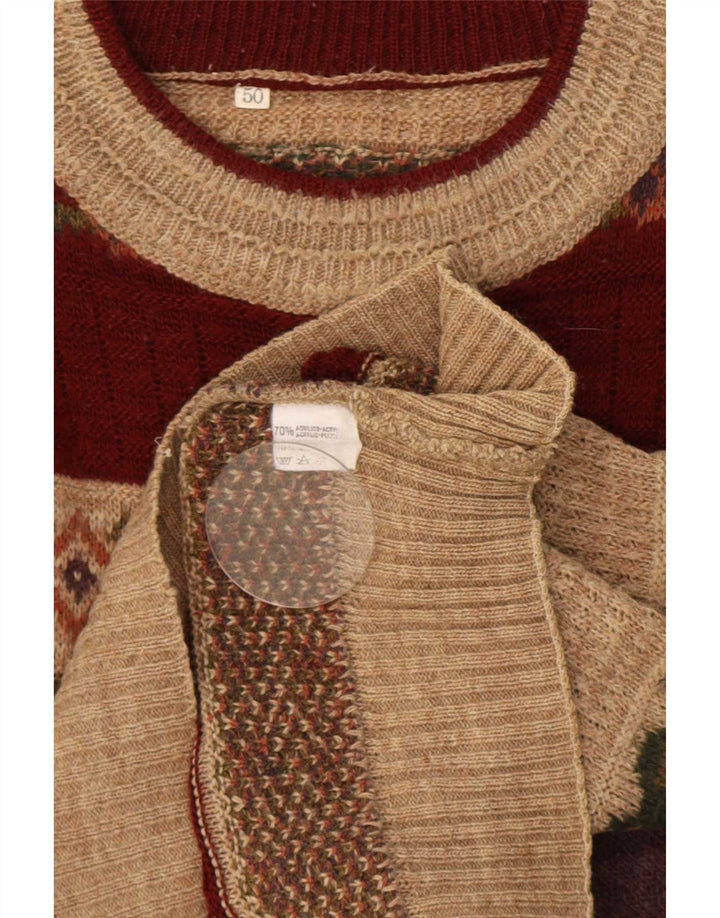 Vintage Ανδρικό πουλόβερ με λαιμόκοψη IT 50 Medium Πολύχρωμο Fair Isle