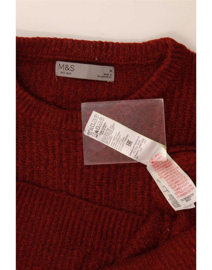 Marks & Spencer Ανδρικό πουλόβερ με λαιμόκοψη μεσαίου μπορντό ακρυλικό