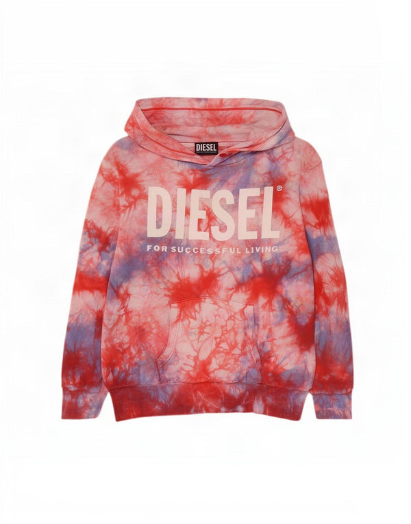 Diesel Girls Graphic Hoodie Jumper 11-12 ετών Πολύχρωμη βαμβακερή γραβάτα