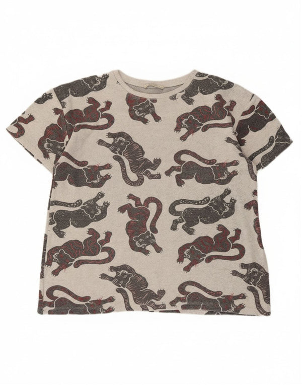 Γυναικείο γραφικό μπλουζάκι Zara Top UK 10 Small Gray Animal print