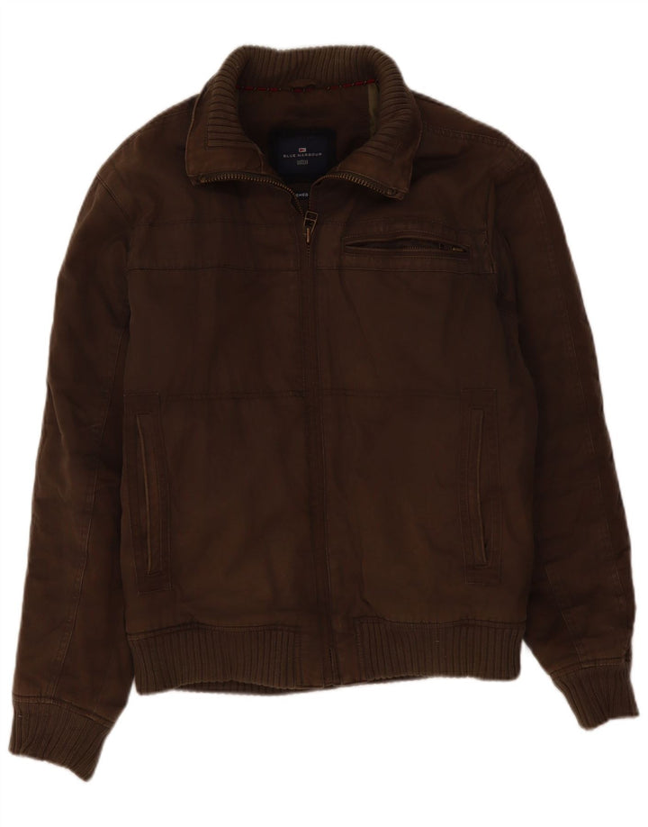 Marks & Spencer Mens Bomber Jacket UK 36 Small Khaki Cotton