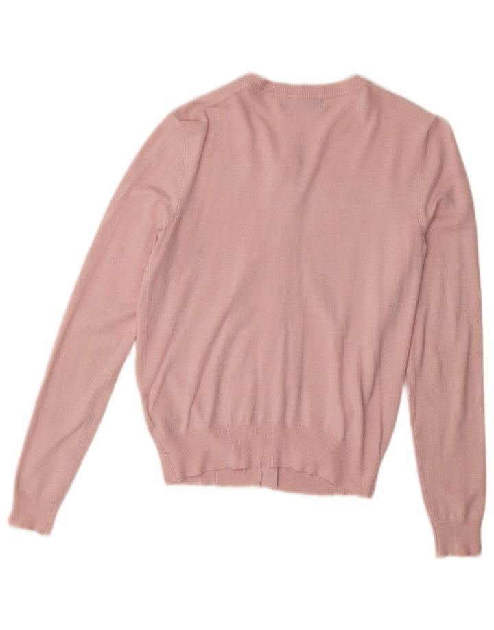 MARKS & SPENCER Γυναικείο πουλόβερ ζακέτα UK 8 Small Pink Viscose