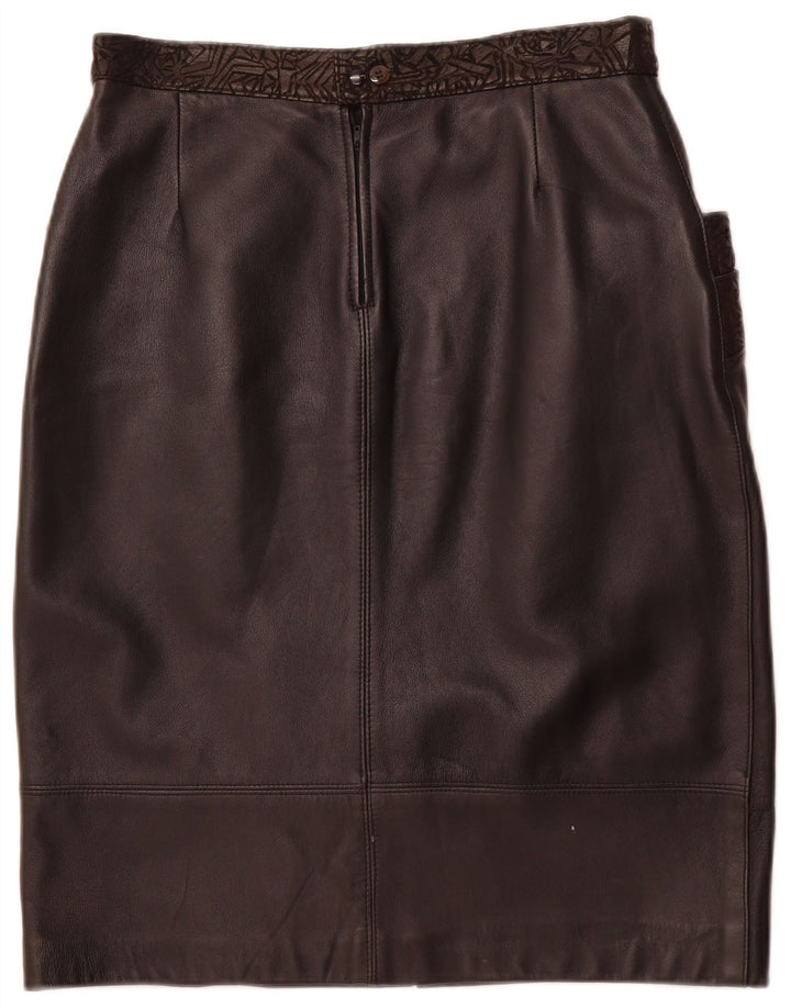 Γυναικεία Δερμάτινη Φούστα VINTAGE W30 Μεσαία Μαύρη Γεωμετρική Δέρμα