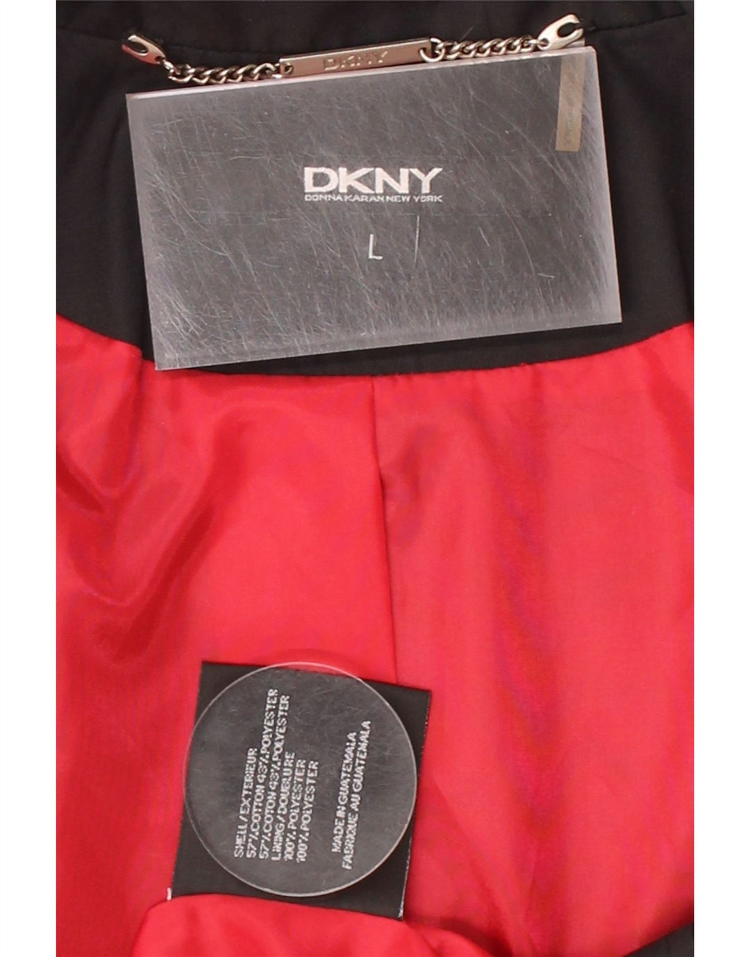 DKNY Womens Overcoat UK 16 Large Black Cotton Vintage Dkny and Second-Hand Dkny from Messina Hembry 