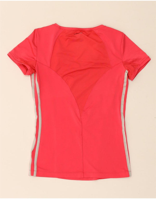 Adidas Γυναικείο T-Shirt Climacool Top UK 8 Small Red Polyester