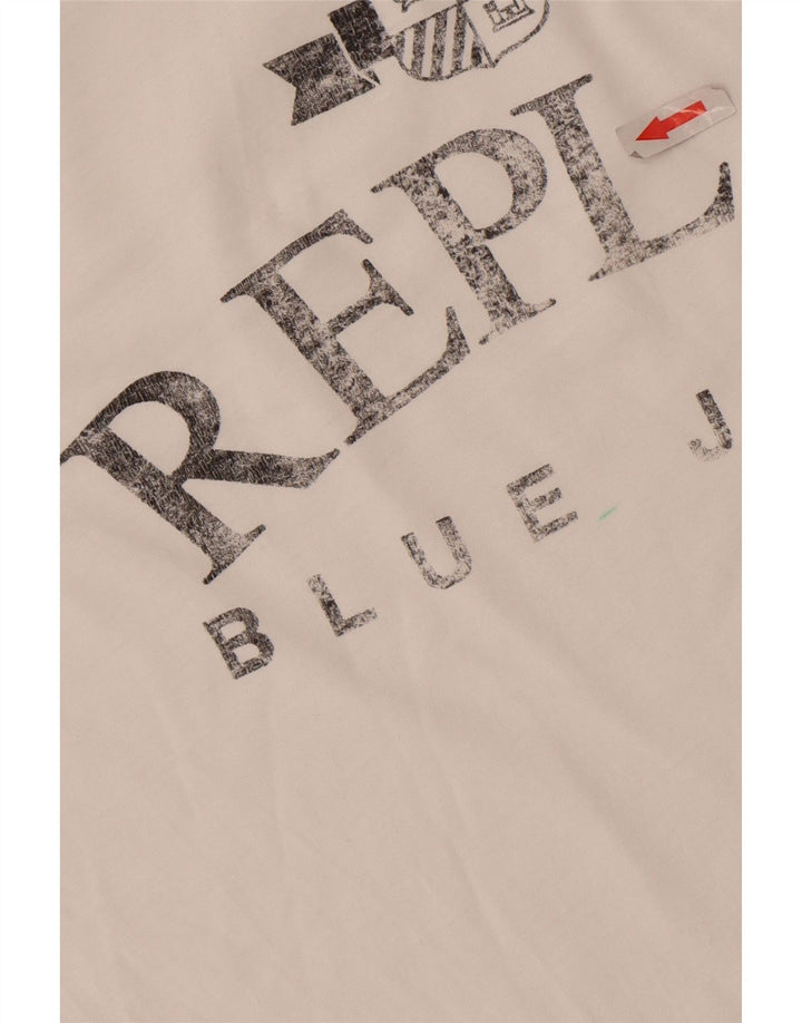 Ανδρικό γραφικό T-Shirt Replay Top Large White