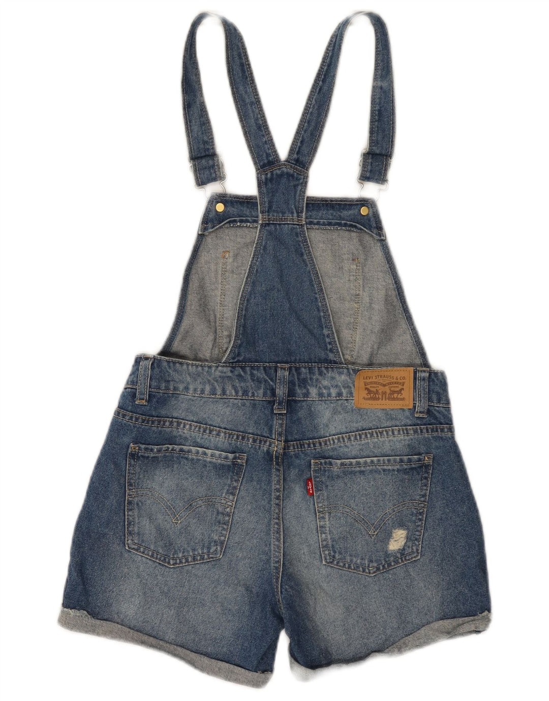 LEVI'S Girls Dungarees τζιν σορτς 11-12 ετών W28 μπλε βαμβακερό