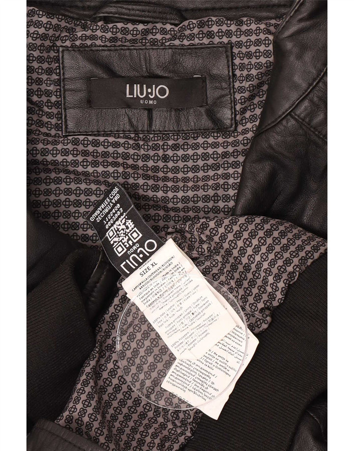 Liu Jo Ανδρικό Δερμάτινο Μπουφάν UK 42 XL Μαύρο