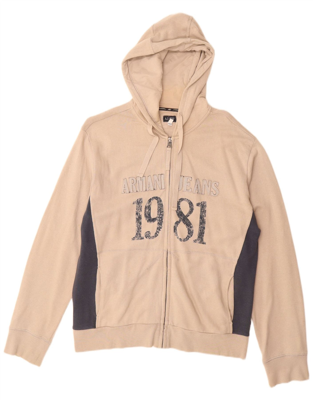 Ανδρικό πουλόβερ με κουκούλα με φερμουάρ ARMANI JEANS μεσαίο μπεζ χρώμα