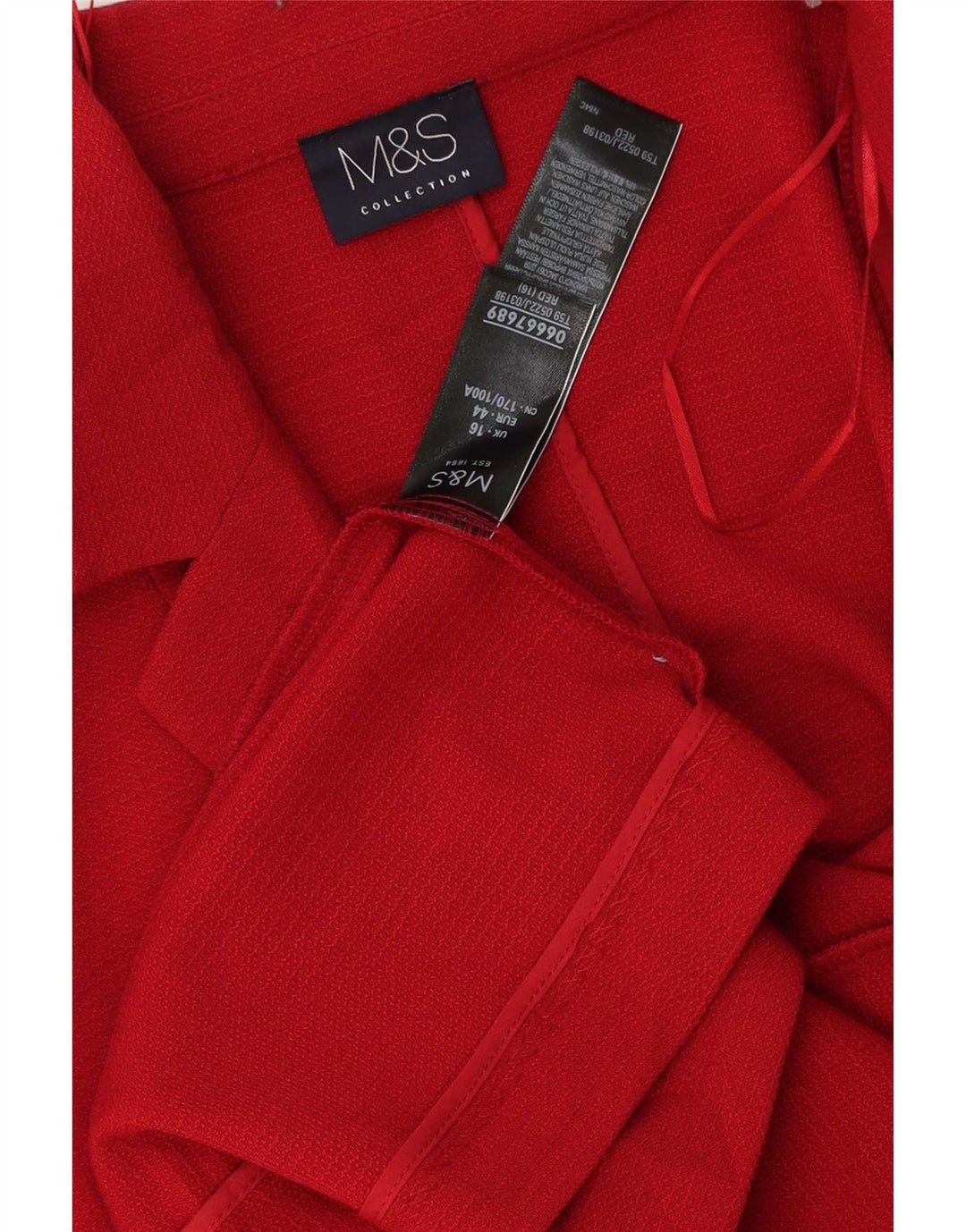 Marks & Spencer Γυναικείο Open Blazer Jacket UK 16 Large Red Polyester