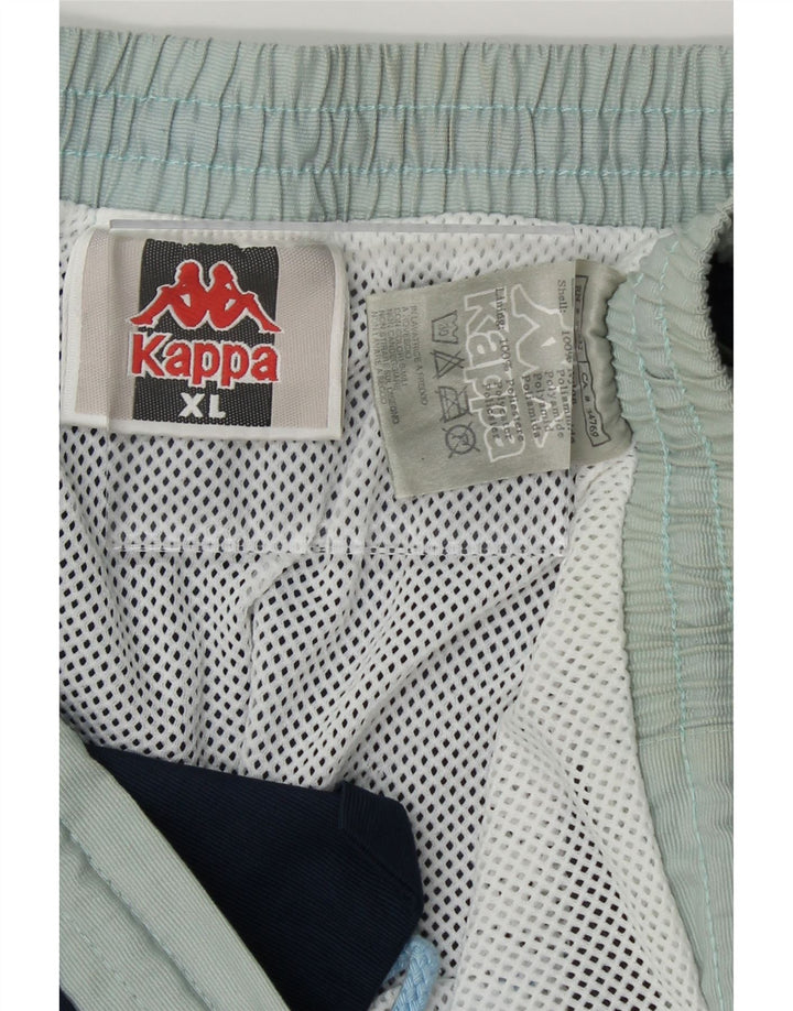 KAPPA Mens Sport Shorts XL Navy Blue Colourblock Polyamide Vintage Kappa and Second-Hand Kappa from Messina Hembry 