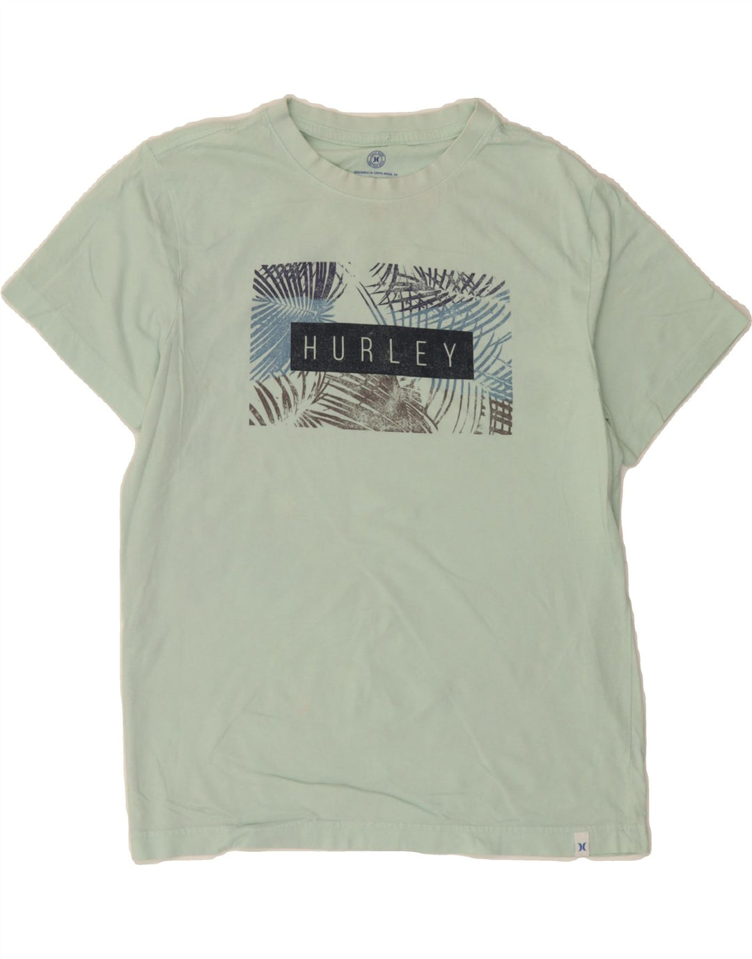HURLEY Mens Graphic T-Shirt Top Small Green Cotton Vintage Hurley and Second-Hand Hurley from Messina Hembry 