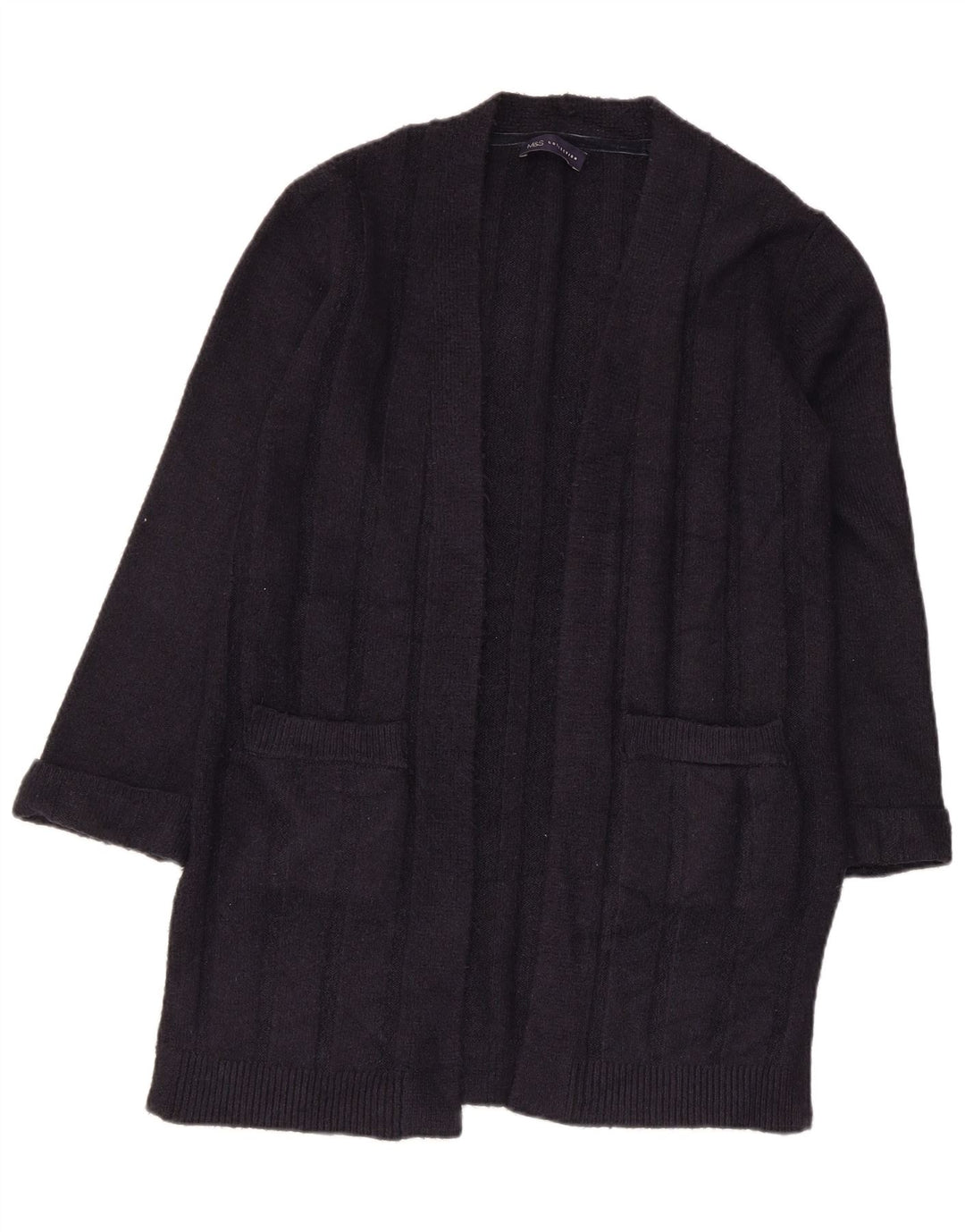 Marks & Spencer Γυναικείο Longline ανοιχτό πουλόβερ ζακέτα UK 10 Small Navy Blue